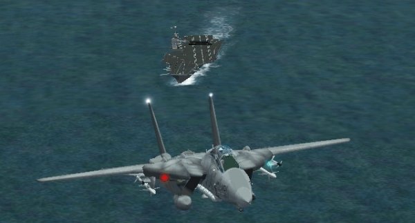 F-14 logo ap&oacute;s a decolagem