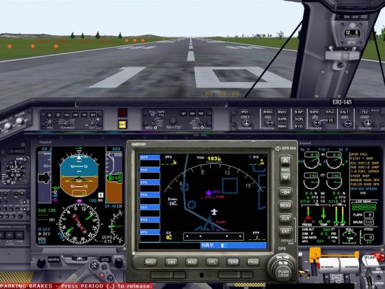 Painel do ERJ-145 - GPS instalado